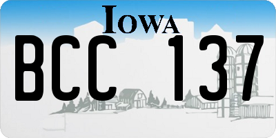 IA license plate BCC137