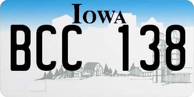 IA license plate BCC138