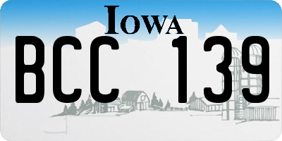IA license plate BCC139