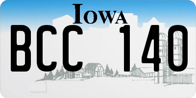 IA license plate BCC140