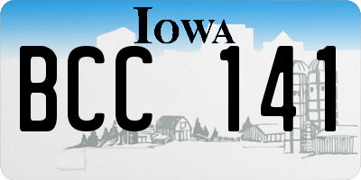 IA license plate BCC141