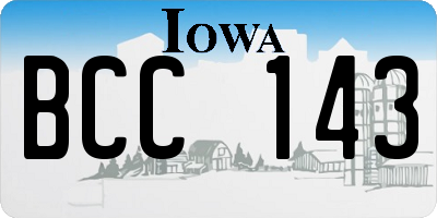 IA license plate BCC143