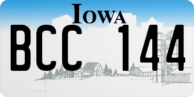 IA license plate BCC144