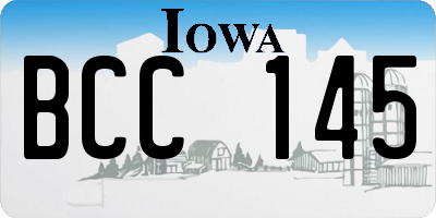 IA license plate BCC145