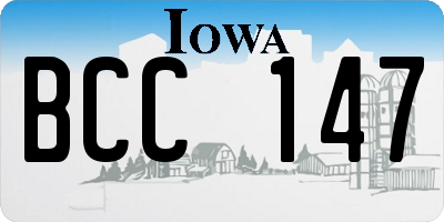 IA license plate BCC147