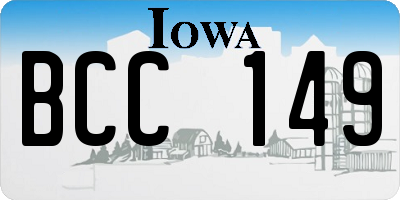 IA license plate BCC149