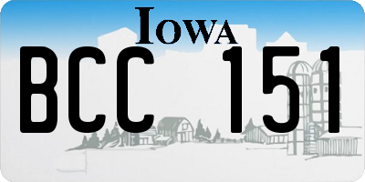 IA license plate BCC151