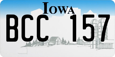 IA license plate BCC157