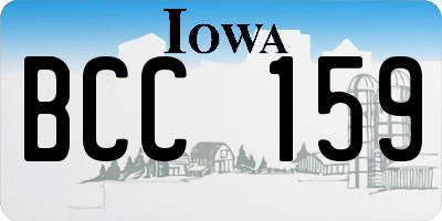 IA license plate BCC159