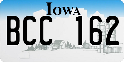 IA license plate BCC162