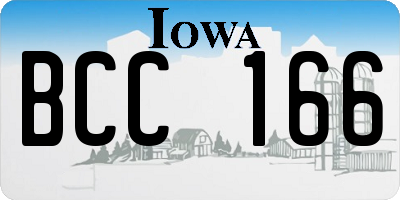 IA license plate BCC166