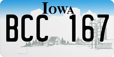 IA license plate BCC167