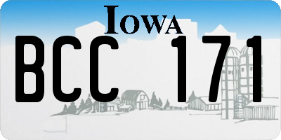 IA license plate BCC171