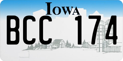 IA license plate BCC174