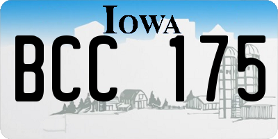IA license plate BCC175