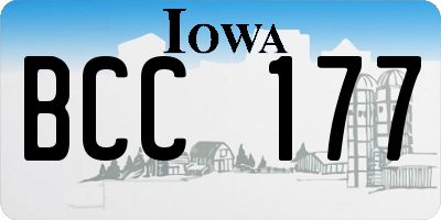 IA license plate BCC177