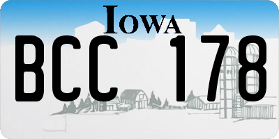 IA license plate BCC178