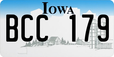 IA license plate BCC179