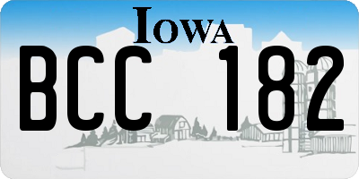 IA license plate BCC182