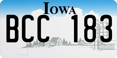 IA license plate BCC183