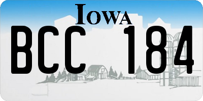 IA license plate BCC184