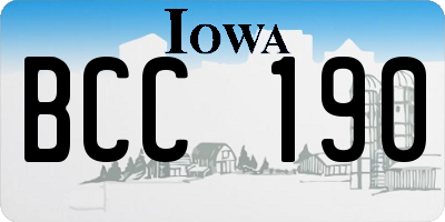 IA license plate BCC190
