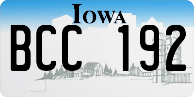 IA license plate BCC192