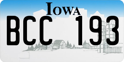 IA license plate BCC193
