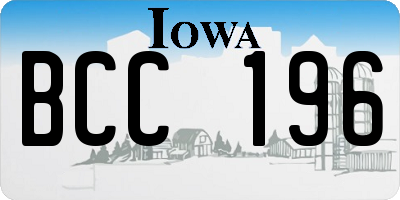 IA license plate BCC196