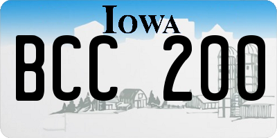 IA license plate BCC200