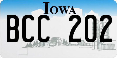 IA license plate BCC202