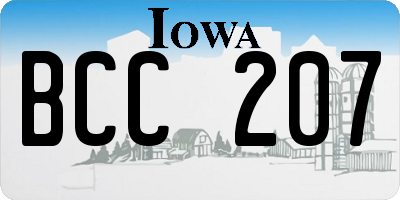 IA license plate BCC207