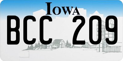 IA license plate BCC209