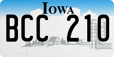 IA license plate BCC210