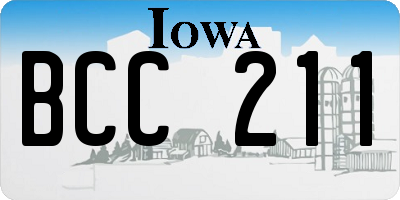 IA license plate BCC211