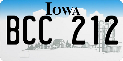 IA license plate BCC212