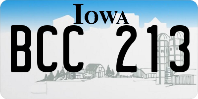 IA license plate BCC213
