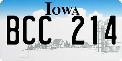 IA license plate BCC214