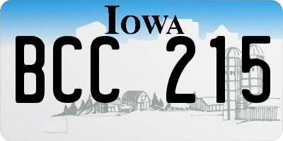IA license plate BCC215