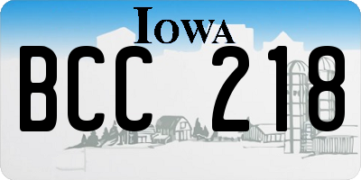 IA license plate BCC218