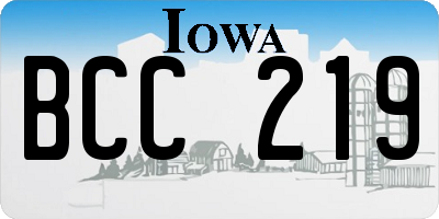IA license plate BCC219