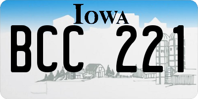 IA license plate BCC221