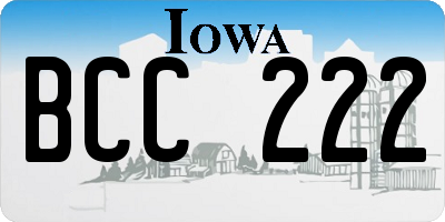 IA license plate BCC222