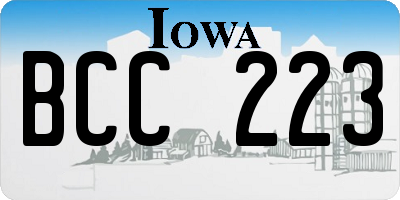 IA license plate BCC223