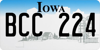 IA license plate BCC224
