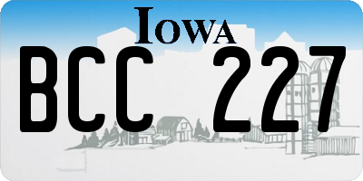IA license plate BCC227