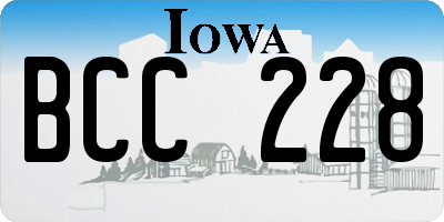 IA license plate BCC228