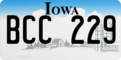 IA license plate BCC229