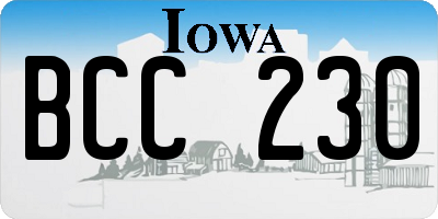 IA license plate BCC230