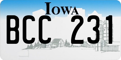 IA license plate BCC231